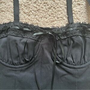 Brand New PacSun Black Lace Corset Top Womens Size S Emo Whimsigoth Summer